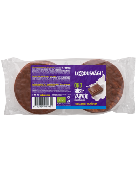 Loodusvägi ÖKO riisivahvel piimašokolaadi 100 g NL-BIO-01