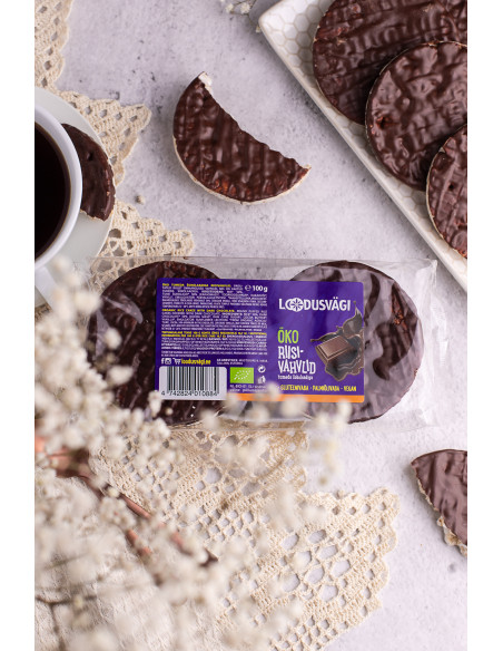Loodusvägi ÖKO riisivahvel tumeda šokolaadi 100 g NL-BIO-01