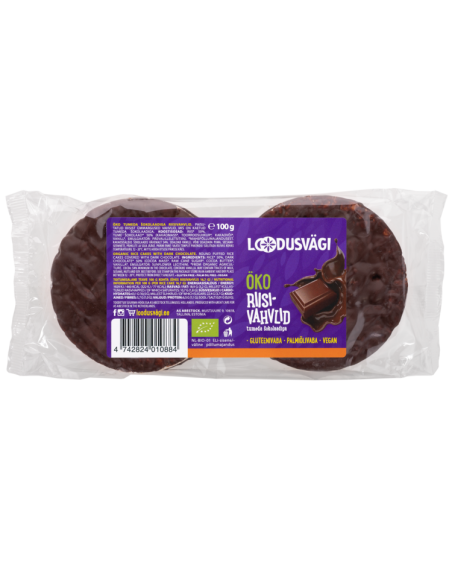 Loodusvägi ÖKO riisivahvel tumeda šokolaadi 100 g NL-BIO-01