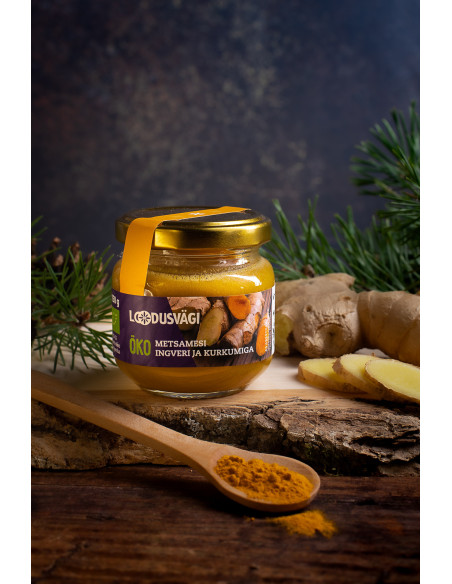 Loodusvägi ÖKO metsamesi, kurkumi ja ingveri 150g EE-ÖKO-03