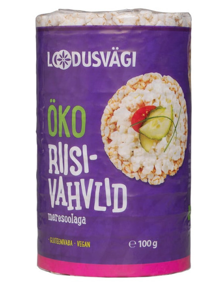 KAST 12tk! Loodusvägi ÖKO riisivahvel meresoola 100 g NL-BIO-01