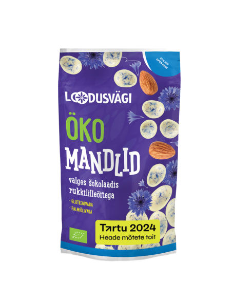 KAST 10tk! Loodusvägi ÖKO näks mandlid valges šokolaadis 50g AT-BIO-402