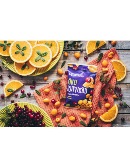 KAST 10tk! Loodusvägi ÖKO näks jõhvikad apelsini šokolaadis 50g AT-BIO-402