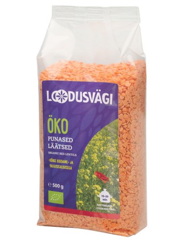 KAST 10tk! Loodusvägi ÖKO läätsed punased 500g...