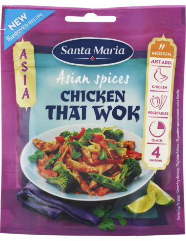 KAST 12tk! Santa Maria Chicken Thai Wok maitseainesegu 30g