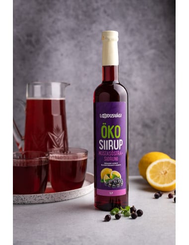 KAST 6 tk! Loodusvägi ÖKO mustasõstra-sidruni siirup 500ml AT-BIO-301