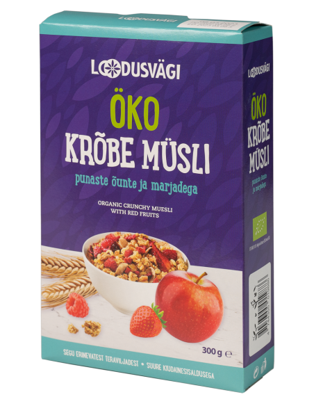 KAST 8 tk! Loodusvägi ÖKO krõbe müsli õuna ja marja 300g IT-BIO-013