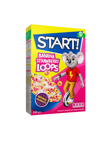 Start! Banaani- ja maasikamaitselised rõngad 250g