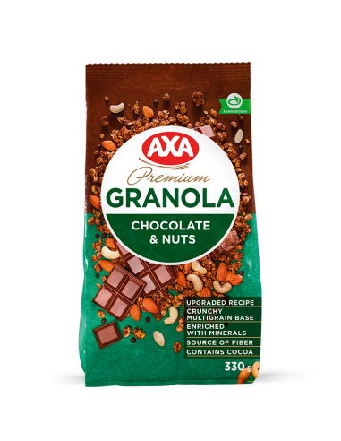KAST 12 tk! AXA Premium müsli šokolaadi ja pähklitega 330 g