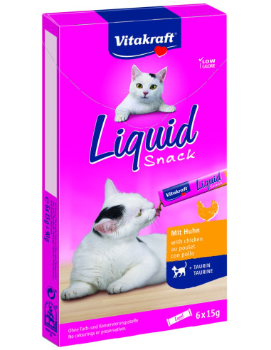 KAST 11 tk! Vitakraft Liquid Snack kana ja tauriniga maius kassidele 6x15g