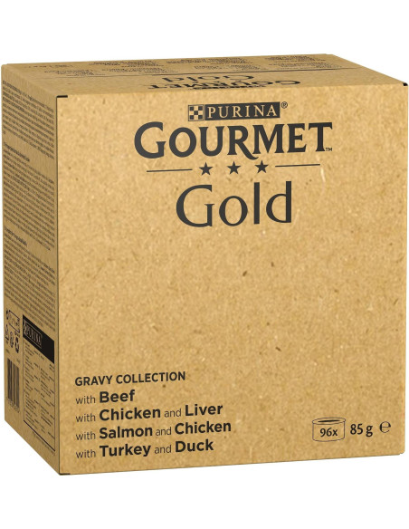 Purina Gourmet Gold kastmes veiseliha, lõhe, kalkun, kana (96x85g)