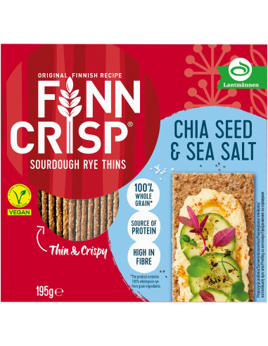 Finn Crisp õhuke chia seemnete ja meresoolaga 195g