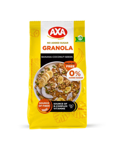AXA seemnete-banaani-kookose granola ilma lisatud suhkruta 300g