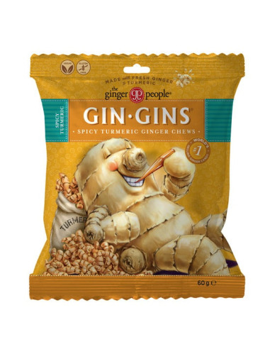 KAST 12 tk! GIN GINS Kurkumi-ingveri närimiskommid 60g