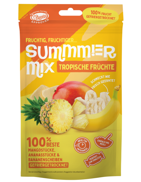 KAST 10 tk! Summmer külmkuivatatud puuvilja mix Tropical Fruits 25g
