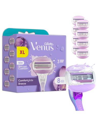 Gillette Venus ComfortGlide Breeze Raseerija Varuterad, 8 tk
