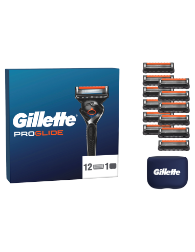 KAST 12 tk! Gillette Fusion Proglide Varuterad Meestele 12 tk, Terade Hoidik