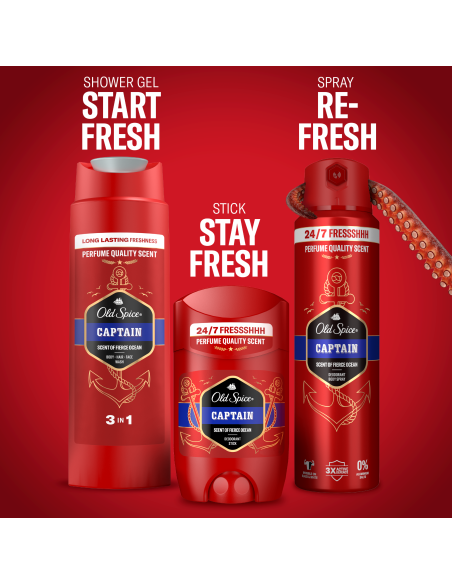 KAST 6 tk! Old Spice Captain Kinkekomplekt Reisikotis