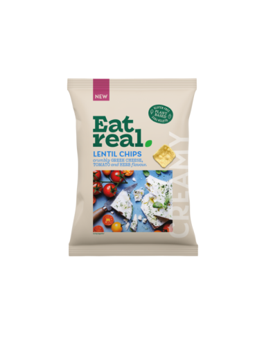 Eat Real läätsekrõpsud Kreeka juustu, tomati ja ürtidega 95g