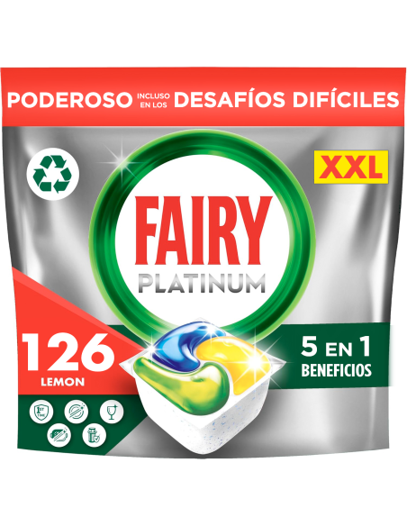 Fairy Platinum All in One’i Nõudepesumasina Tabletid Lemon, 126 tk (6x21tk)