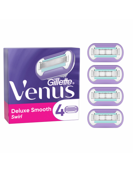 Gillette Venus Deluxe Smooth Swirl Raseerija Varuterad, 4 tk