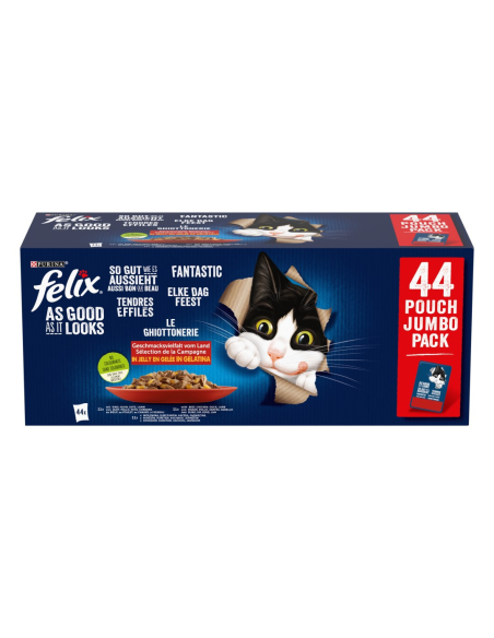 Felix Fantastic kassikonserv veiseliha, kana, part, lambaliha (44 x 85 g)