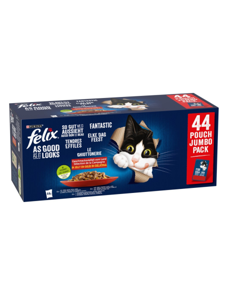 Felix Fantastic kassikonserv veiseliha, kana, part, lambaliha (44 x 85 g)