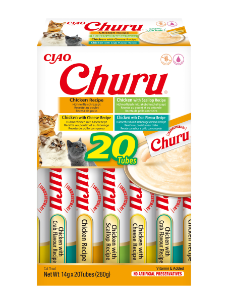 KAST 16 tk! Inaba Cat Churu kreemjas kassimaius kanaga 20x14g (280g)