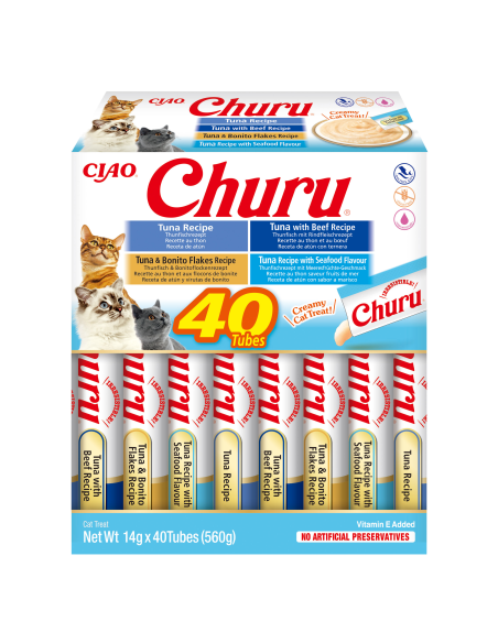 KAST 12 tk! Inaba Cat Churu kreemjas kassimaius tuunikalaga 40x14g (560g)