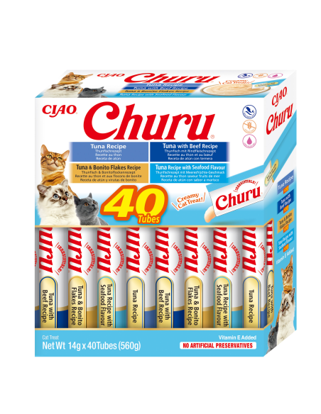 KAST 12 tk! Inaba Cat Churu kreemjas kassimaius tuunikalaga 40x14g (560g)
