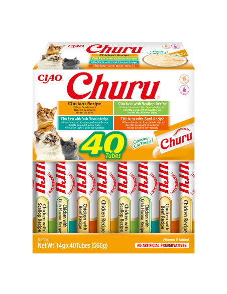 Inaba Cat Churu kreemjas kassimaius kanaga 40x14g (560g)