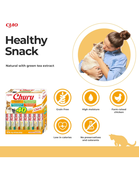 KAST 12 tk! Inaba Cat Churu kreemjas kassimaius kanaga 40x14g (560g)