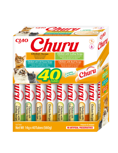 KAST 12 tk! Inaba Cat Churu kreemjas kassimaius kanaga 40x14g (560g)