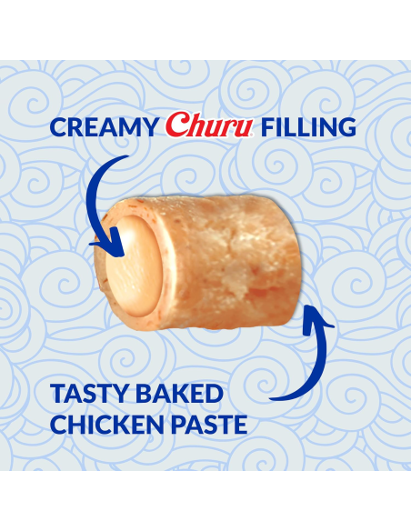 INABA CAT CHURU BITES CHICKEN TUNA kana ja tuunikala maius kassidele 36x10g (360g)