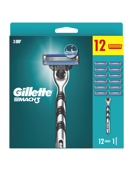 Gillette Mach3 Raseerija Meestele,12 Tera