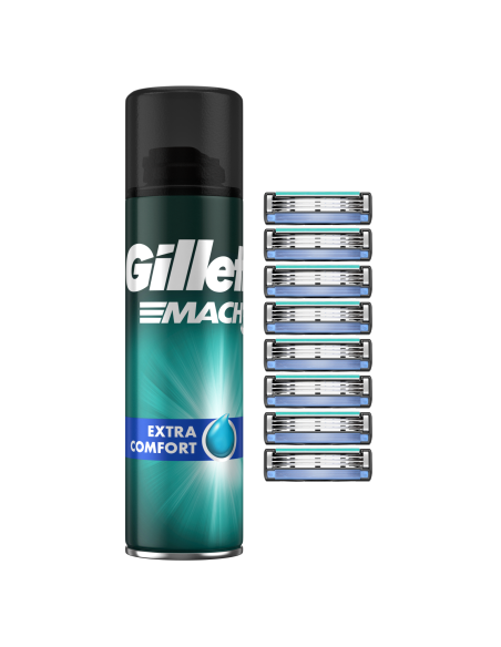 Gillette Mach3 Raseerija Terad, 8 tk + Mach3 geel 200ml