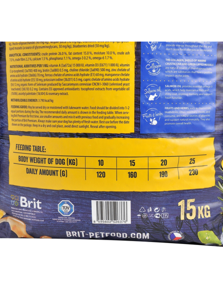 Brit Premium by Nature Adult M koeratoit, 15 kg