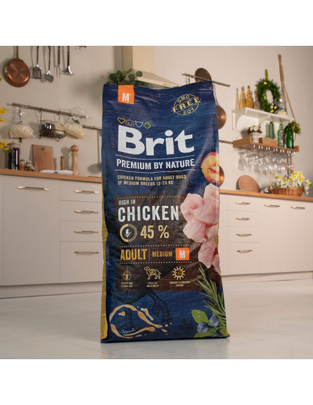 Brit Premium by Nature Adult M koeratoit, 15 kg