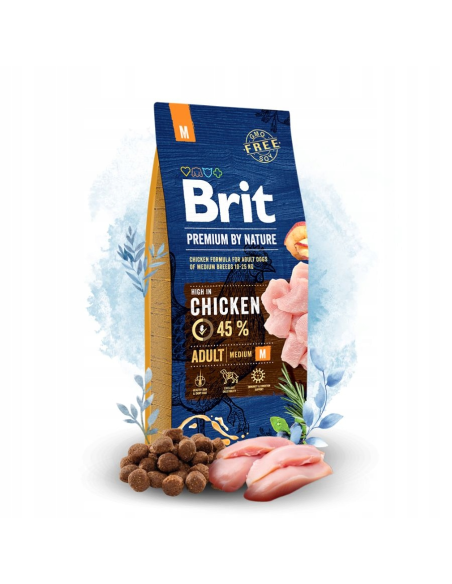 Brit Premium by Nature Adult M koeratoit, 15 kg
