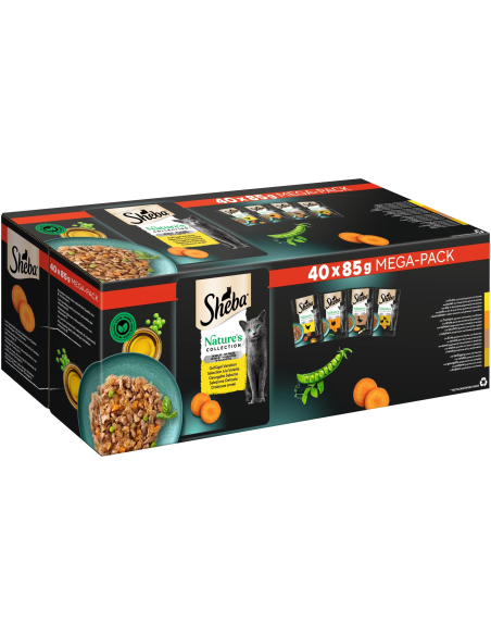 Sheba Nature's märgtoit kassidele kana, kalkun, part, linnuliha 40x85g